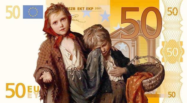 tilestwra.com | Το χαρτονόμισμα των 50 ευρώ αφιερωμένο στην Ευρώπη της φτώχειας και της μιζέριας που σαρώνει.