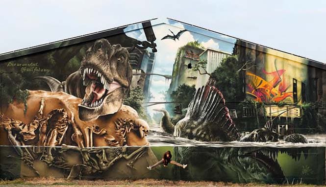 Εντυπωσιακό graffiti Jurassic Park (1)