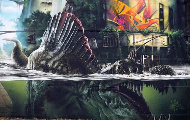 Εντυπωσιακό graffiti Jurassic Park (8)