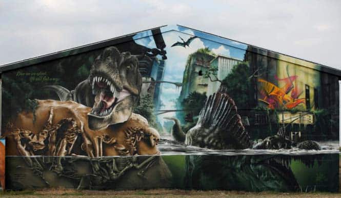 Εντυπωσιακό graffiti Jurassic Park (17)