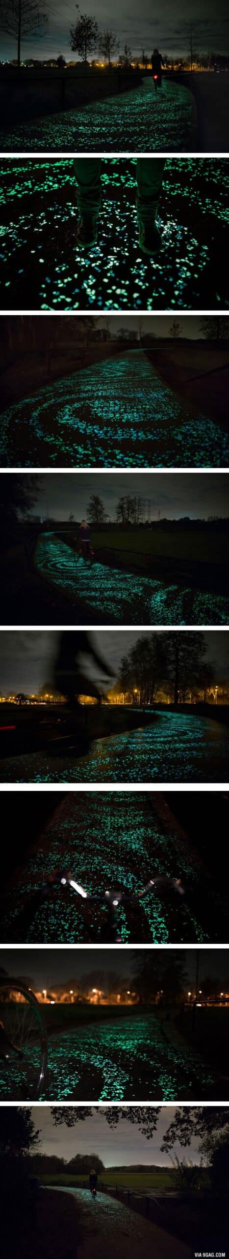 Solar-Powered Glowing Bicycle Path In Netherlands Inspired By Van Gogh’s Starry Night