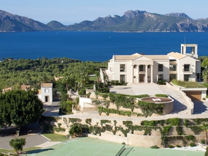 SPAIN: A $59 million villa in Mallorca has sweeping bay views, a heated indoor pool, a spa, and a heliport.