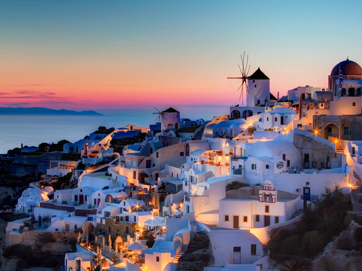 take in the stunning views of the mediterranean sea from the greek island of santorini