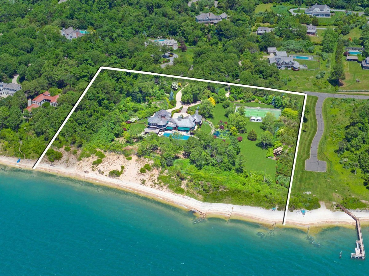 The property is actually three plots of land combined for a total of 6.5 acres. It also has waterfront access.