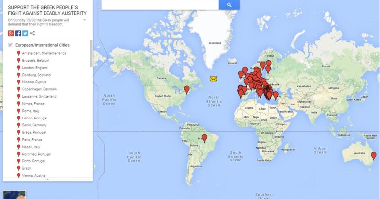 Απίστευτο και όμως αληθινό!  Όλος ο πλανήτης διαδηλώνει στο πλευρό της Ελλάδας! Δείτε τον χάρτη!