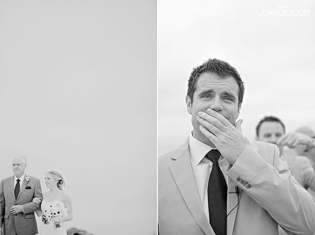 dinfo.gr - Η στιγμή που ο γαμπρός βλέπει για πρώτη φορά την νύφη με το νυφικό