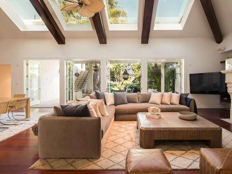 The family home has a skylight that lets in plenty of sun. 