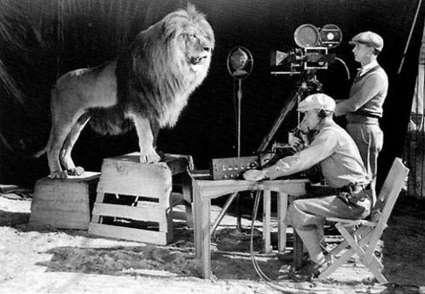 Cameramen%20recording%20the%20lion%20roar%20for%20the%20MGM%20logo