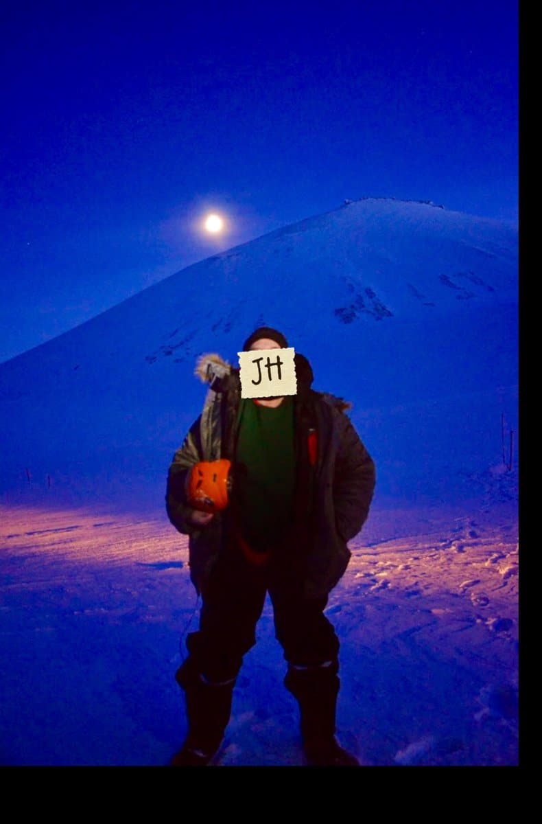 here i am triumphant at the summit of the svalbard glacier