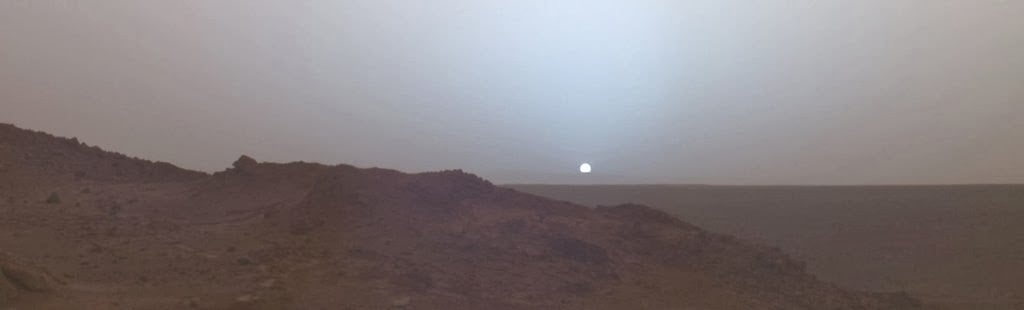 sunset on mars taken in 2005 by the spirit rover