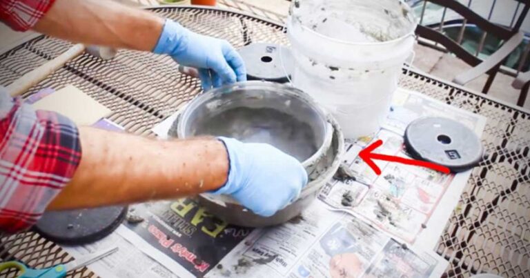 Άρχισε να ρίχνει τσιμέντο και νερό μέσα σε ένα πλαστικό μπολ. Το αποτέλεσμα; Καταπληκτικό!