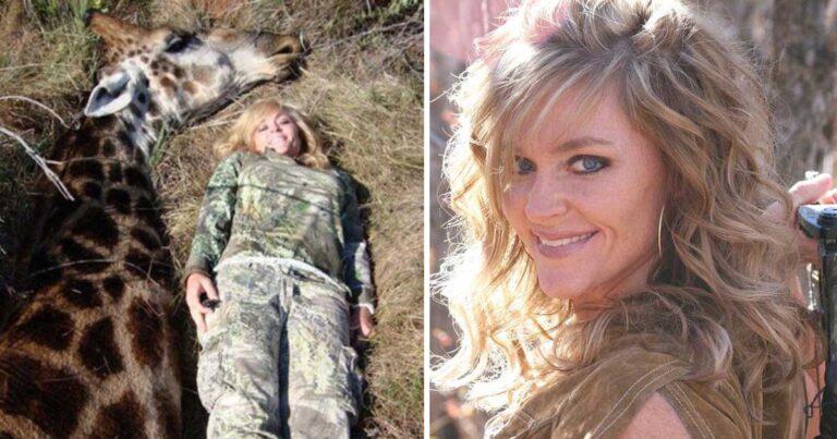 H γυναίκα που προκάλεσε σάλο στο διαδίκτυο ποζάροντας δίπλα σε νεκρή καμηλοπάρδαλη!