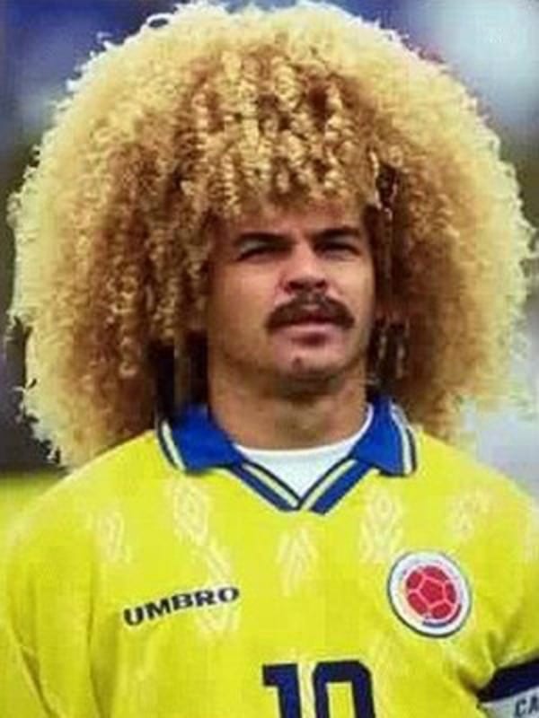 carlos valderrama new pink curly hair