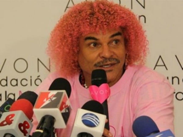 carlos valderrama pink hair curly afro