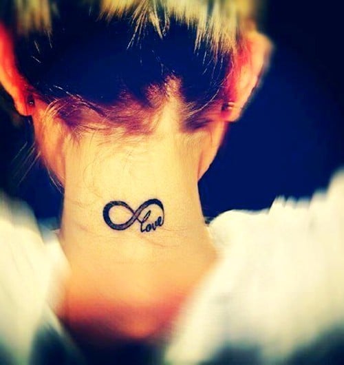 small  neck tattoo - infinity love tattoo-f66971