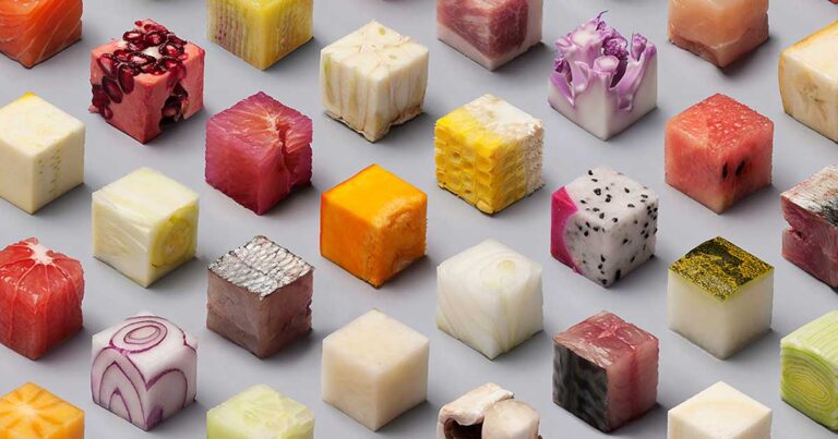 Καλλιτέχνης έκοψε φαγητά σε 98 κύβους γεμάτους τελειότητα!