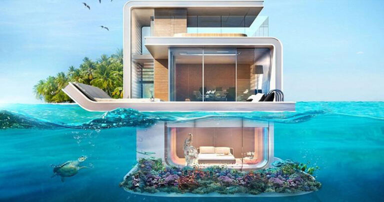 H εκθαμβωτική πλωτή βίλα με υποβρύχια κρεβατοκάμαρα