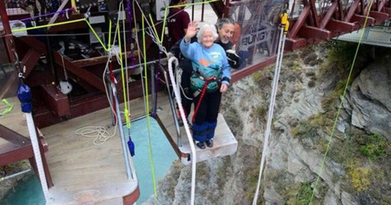 Η σούπερ γιαγιά που έκανε bungee jumping στα 91 της!