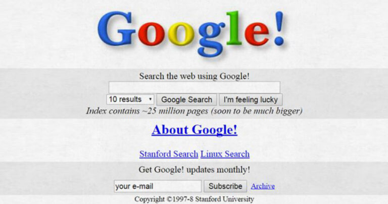 Πως έμοιαζαν μερικές πολύ γνωστές ιστοσελίδες πριν 20 χρόνια;