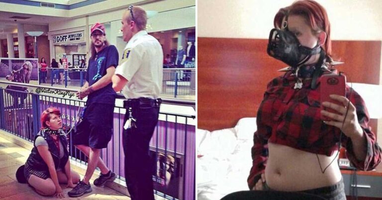 Η γυναίκα που της αρέσει να βγαίνει βόλτα με λουράκι σαν σκύλος!