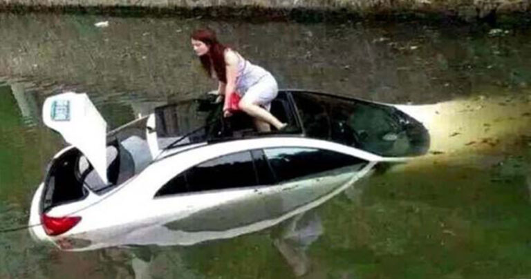 Τυχερή γυναίκα από την Ασία σώθηκε επειδή το αυτοκίνητο της είχε ηλιοροφή!