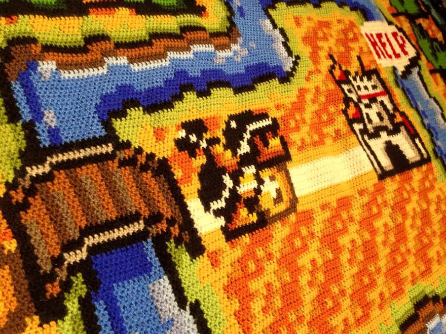 crocheted super mario blanket kjetil nordin 4