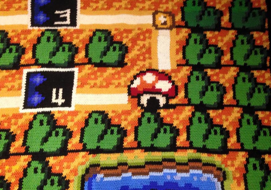 crocheted super mario blanket kjetil nordin 7