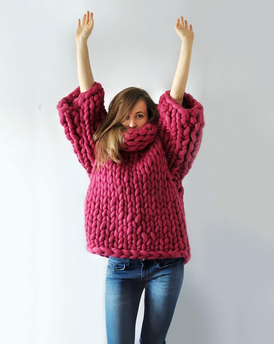 giant super chunky wool knitwear blankets anna mo 7