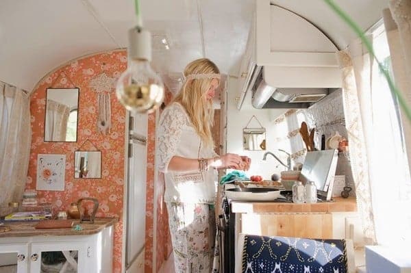 sarah at work in the kitchen of her airstream 600x399 1