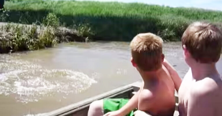 Πήγαν μια συνηθισμένη βόλτα στο ποταμό όταν κάτι άρχισε να πετάγεται γύρω του!