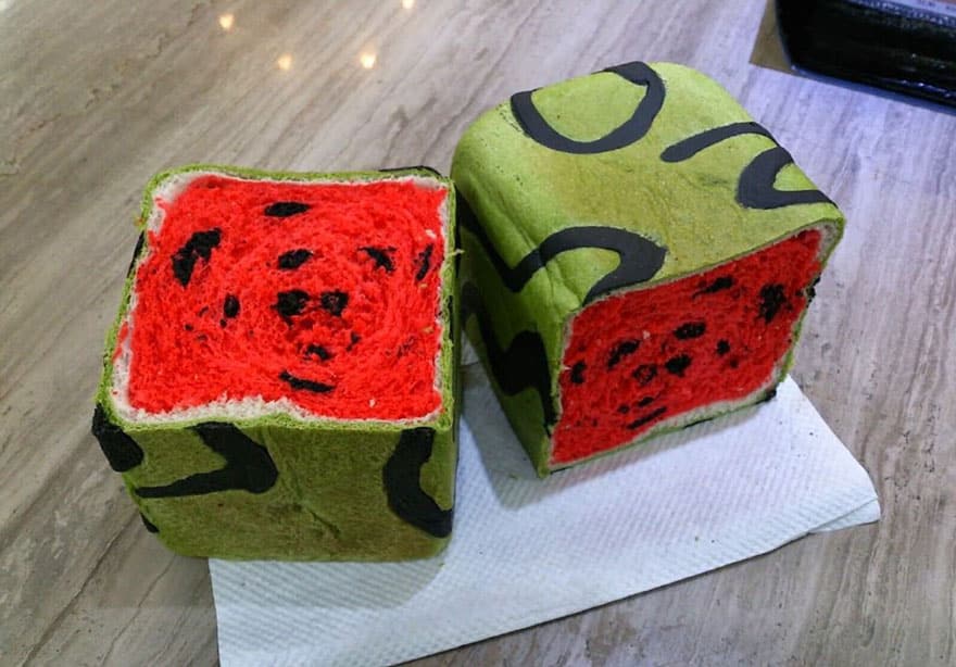 square watermelon bread jimmys bakery taiwan 1