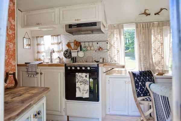 tiny kitchen in a vintage airstream travel trailer1 600x403 1