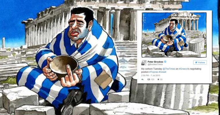 Το σκίτσο του Τhe Times του Λονδίνου με την… διαπραγματευτική θέση του Τσίπρα!