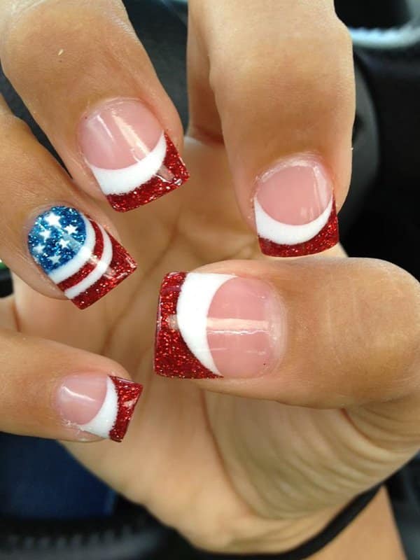 13-Flag-French-Manicure