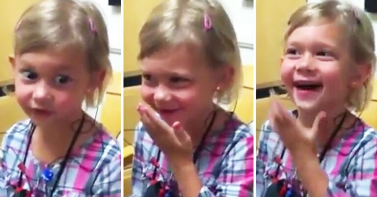 Αυτή η μικρούλα ακούει την φωνή της για πρώτη φορά! Δείτε την αξέχαστη αντίδραση της!