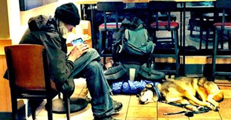 Ένας άστεγος με τον σκύλο του στα Starbucks μας δίνουν μάθηματα ανθρωπιάς.