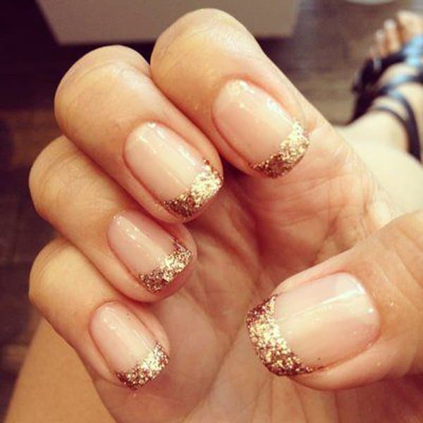 35-gold-bling-french-manicure