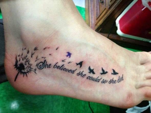 foot tattoos for girls feather tattoos