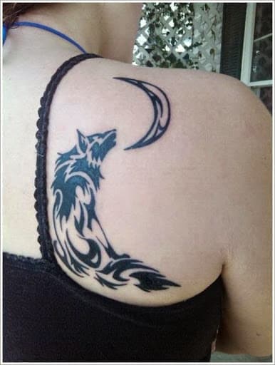 tribal wolf tattoos for girls