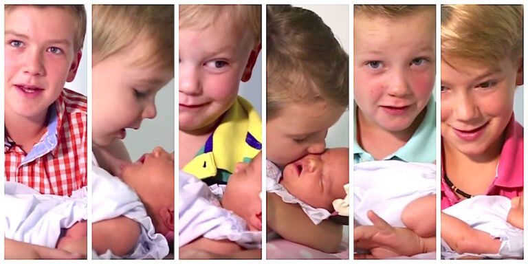 Υπέροχο βίντεο με τα 6 αδελφάκια που υποδέχονται στο σπίτι την νεογέννητη αδελφούλα τους!