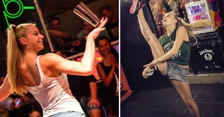 Εντυπωσιακή μπαργούμαν από την Ουγγαρία κάνει απίθανα… ακροβατικά!