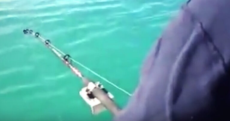 Σηκώνει να δει τι έπιασε. Δείτε όμως τι γίνεται μετά από λίγα δευτερόλεπτα!