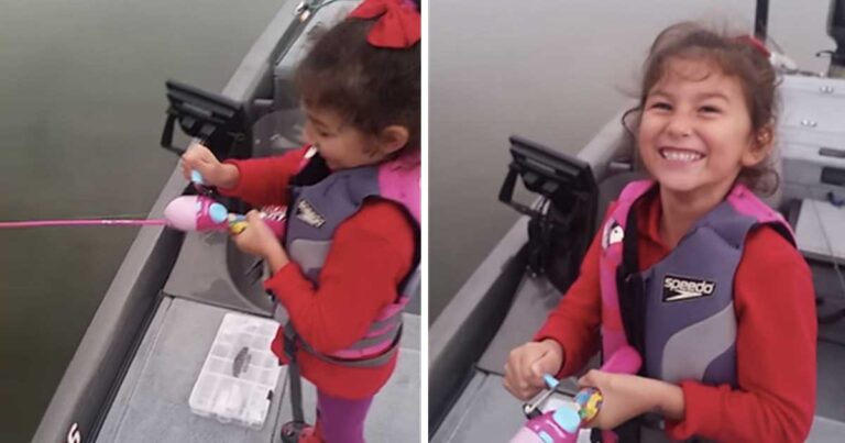 H μικρούλα που ψάρεψε λαβράκι 3 κιλών με καλάμι της Barbie!