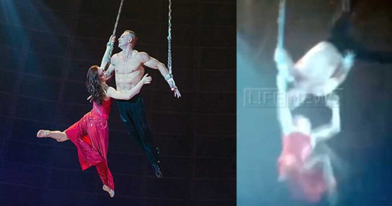 Η σοκαριστική στιγμή ακροβάτισσας που πέφτει από ύψος 10 μέτρων.