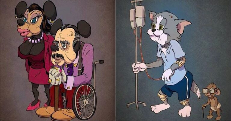 Αγαπημένοι ήρωες κινουμένων σχεδίων απεικονίζονται ως ηλικιωμένοι!