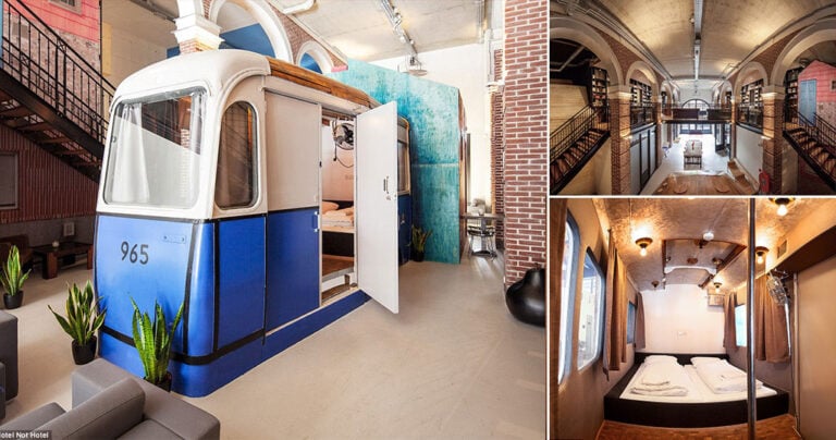 Το πιο παράξενo ξενοδοχείο με κρυμμένα δωμάτια πίσω από βιβλιοθήκες και φτιαγμένα από βαγόνια τραμ!