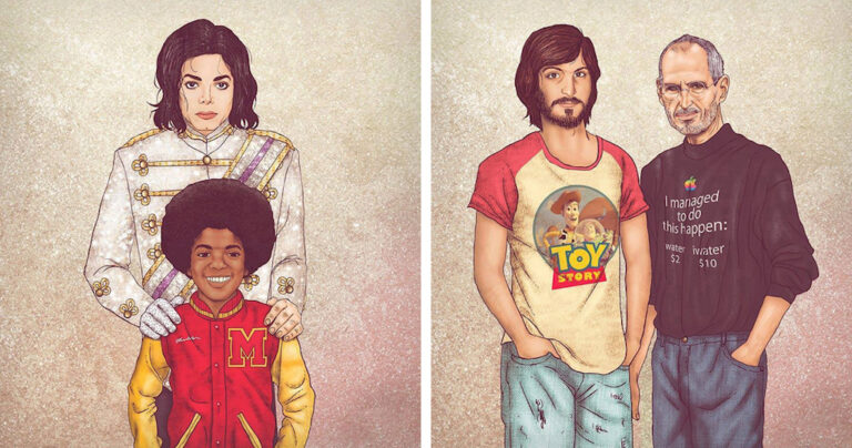 Φημισμένοι άνθρωποι “ποζάρουν” μαζί με τους εαυτούς τους σε μικρή ηλικία