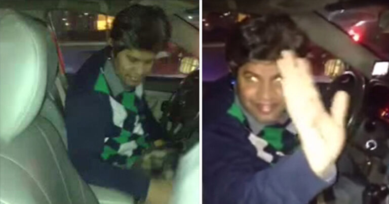 Μεθυσμένη νεαρή κοπέλα πιάνει σε βίντεο τον ταξιτζή να της κλέβει το κινητό!