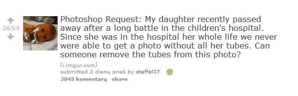 dinfo.gr - Ένας πατέρας όταν πέθανε η κόρη του ζήτησε από αγνώστους να "φτιάξουν" μια φωτογραφία της.