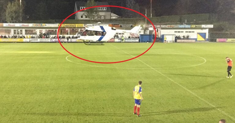 Ελικόπτερο προσγειώθηκε σε ευρωπαϊκό γήπεδο και διέκοψε αγώνα!